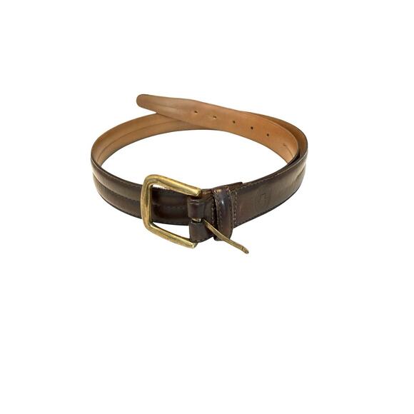 Vintage H.S. Trask Brown Leather Belt #815 Size 36 Bison USA - Picture 1 of 9